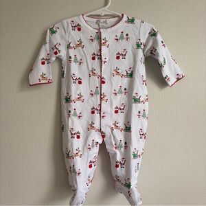 Kissy Kissy White Bodysuit with Red and Green Accents Size 3-6